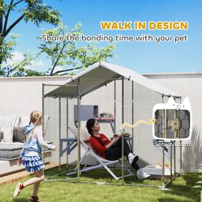 95" Extra Large Metal Outdoor Catio with Waterproof Cover, 2 Resting Boxes, 7 Jumping Platforms, for Multiple Cats - Image 3