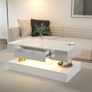 6.93IN High LED Coffee Table,Modern Coffee Table For Living Room,Living Room Tables,Large Living Room Furniture,LED Lights - Image 9