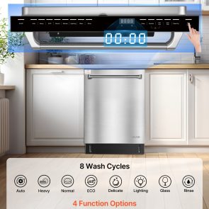 24 Inch Built-In Dishwasher, Stainless Steel Tub, 14 Place Settings And 8 Washing Programs, 23.82 X 25.2 X 33.78 Inch Low-Noise Dishwashing Machine With Upper / Lower Racks And Zoned Storage - Image 2