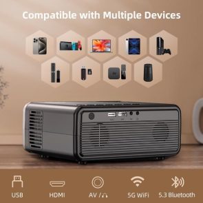 Projector With WiFi & Bluetooth, Upgraded 5G Portable Projector, Support 4K, Native 1080P, 12000 Lumens, Outdoor LED Movie Projector,Selling On The Amazon Temu Platform Is Prohibited - Image 4