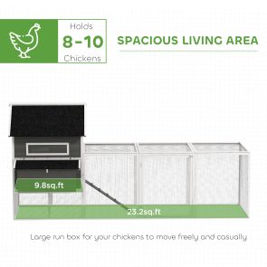 137" Wooden Chicken Coop for 4-6 Chickens, Backyard, Dark Gray - Image 2