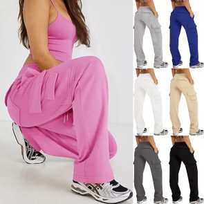 Multi-pocket Cargo Pants Casual Loose Sports Fitness Wide Leg Pants - Image 1