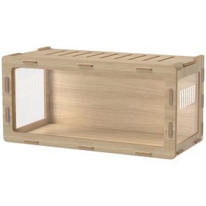 Hamster Cage with Easy View Acrylic Panels, Air Vents & Openable Roof, for Gerbil, Guinea Pig, 39" x 20" x 18.5", Oak - Image 5