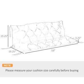 59" x 38" Tufted Bench Cushion for Outdoor Furniture, 3-Seater Replacement for Swing Chair, Patio Sofa/Couch, Wine Red - Image 5