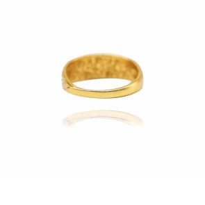 24k Gold Jewelry,Gold Dome Croissant Band Ring, Stackable Ring, Signet Ring, Women Jewelry Minimalist Chic Style - Image 3