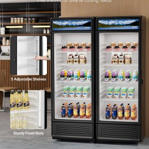 Commercial Merchandiser Refrigerator 12.2 CU.FT Glass Door Display Refrigerator - Image 5