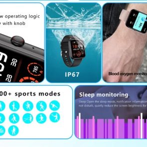 SmartWatch Men Women1.83inch BT Face Heart Rate Fitness Tracker - Image 2